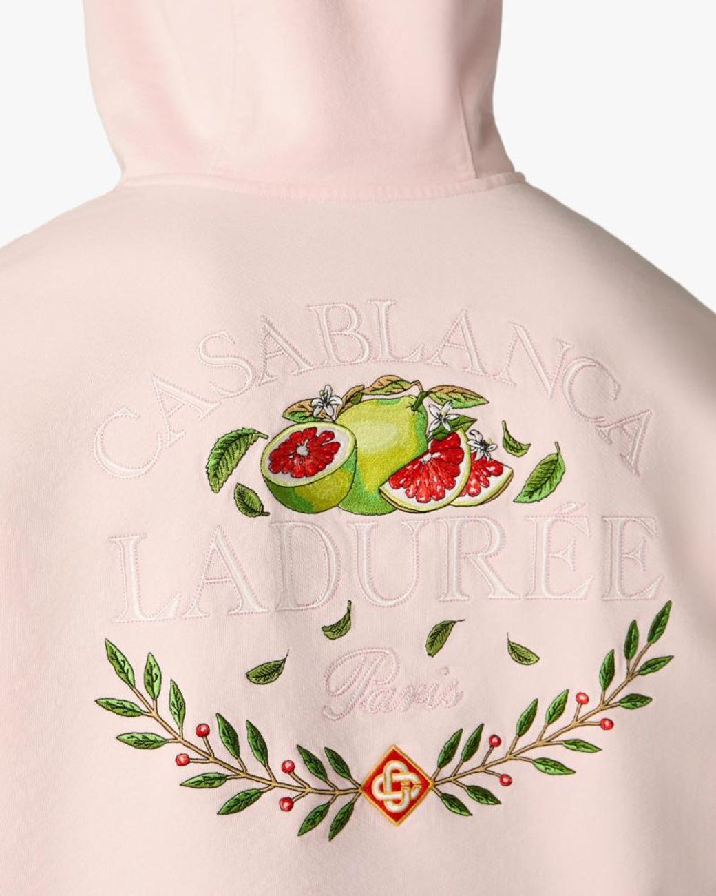 Casablanca Pink X Laduree Logo-Embroidered Hoodie for men