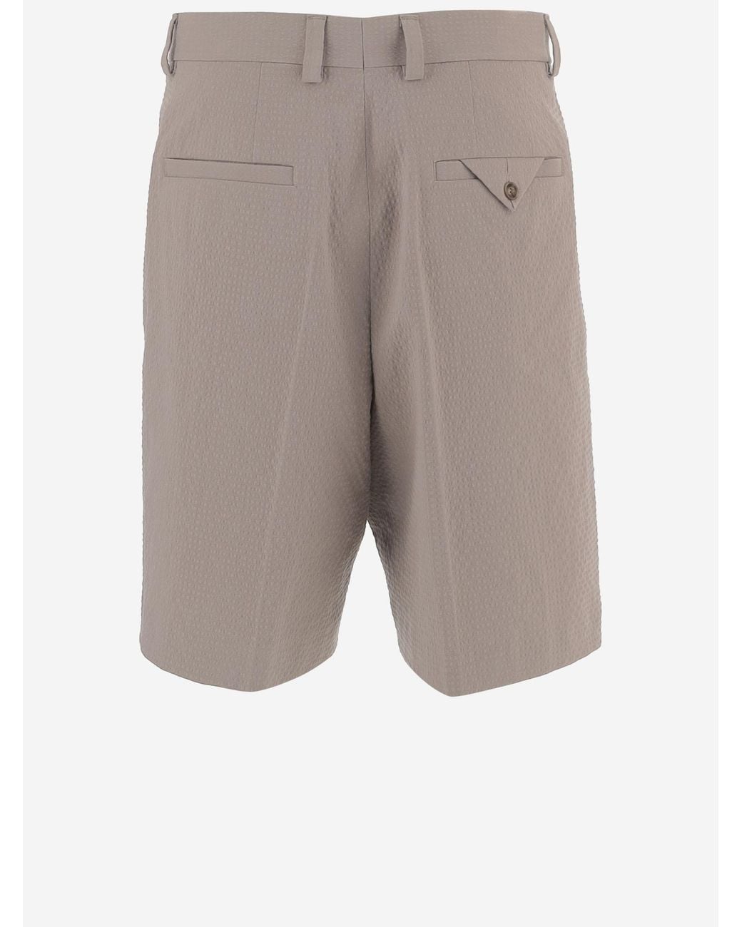 Boss Gray Tailored Pleated Shorts for men