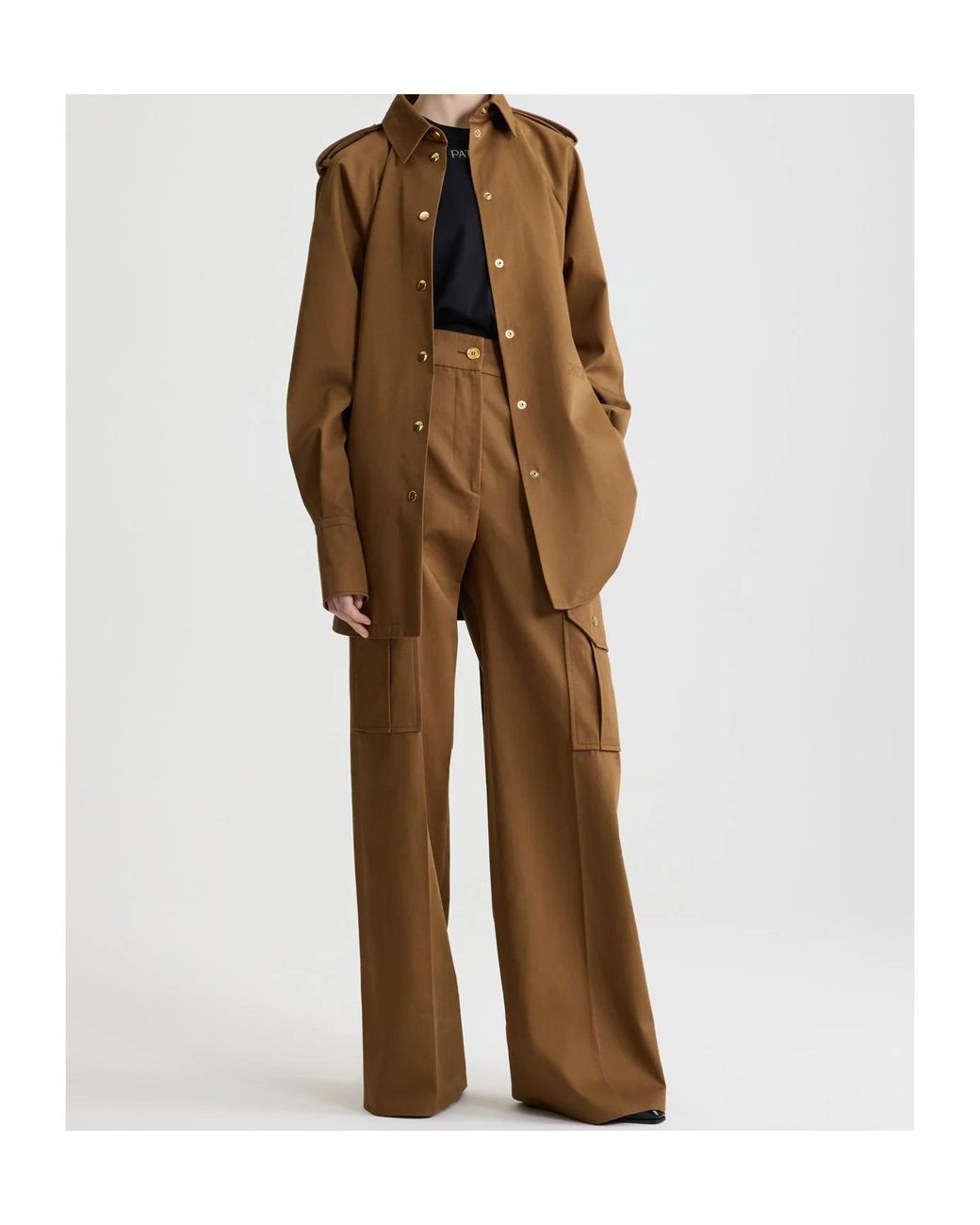 Patou Brown Belted Shirt