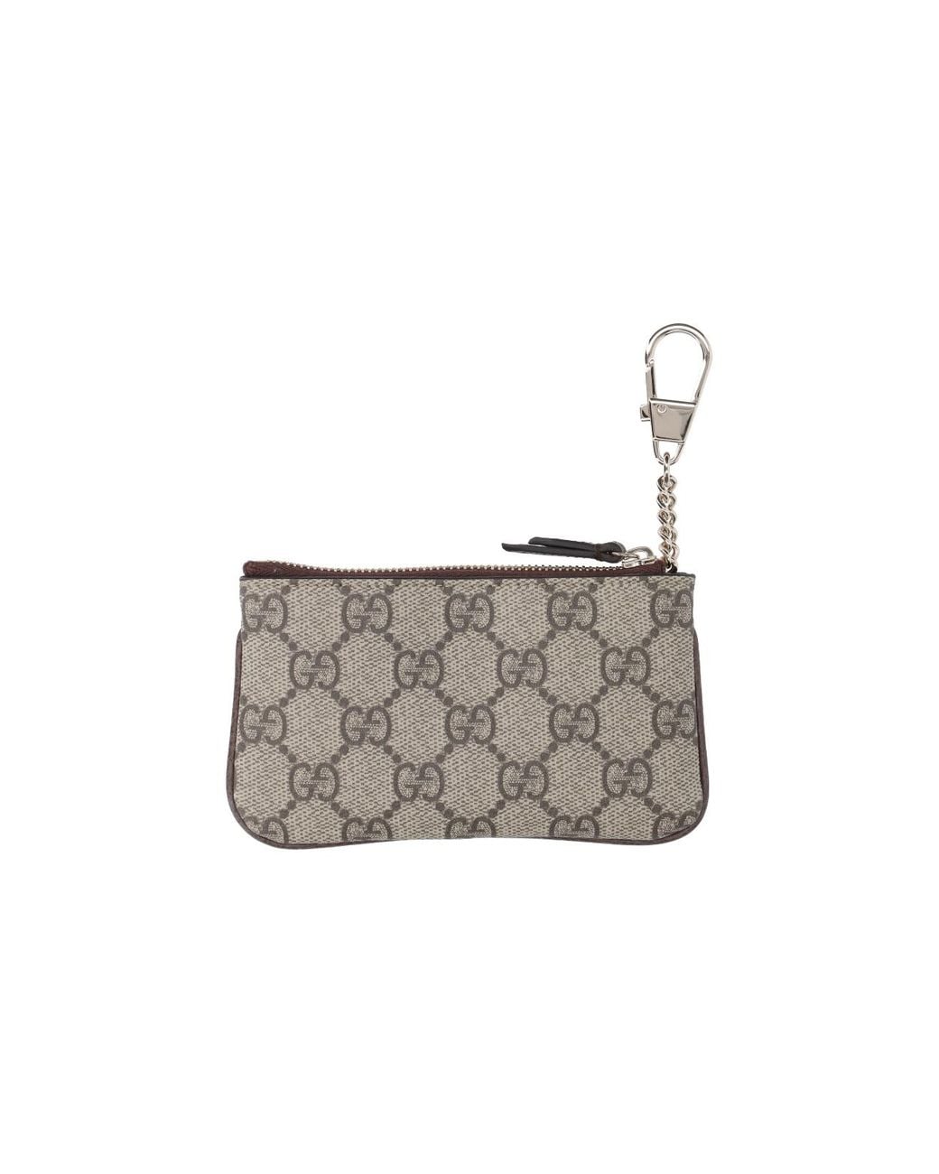 Gucci White Web Gg Zip Wallet
