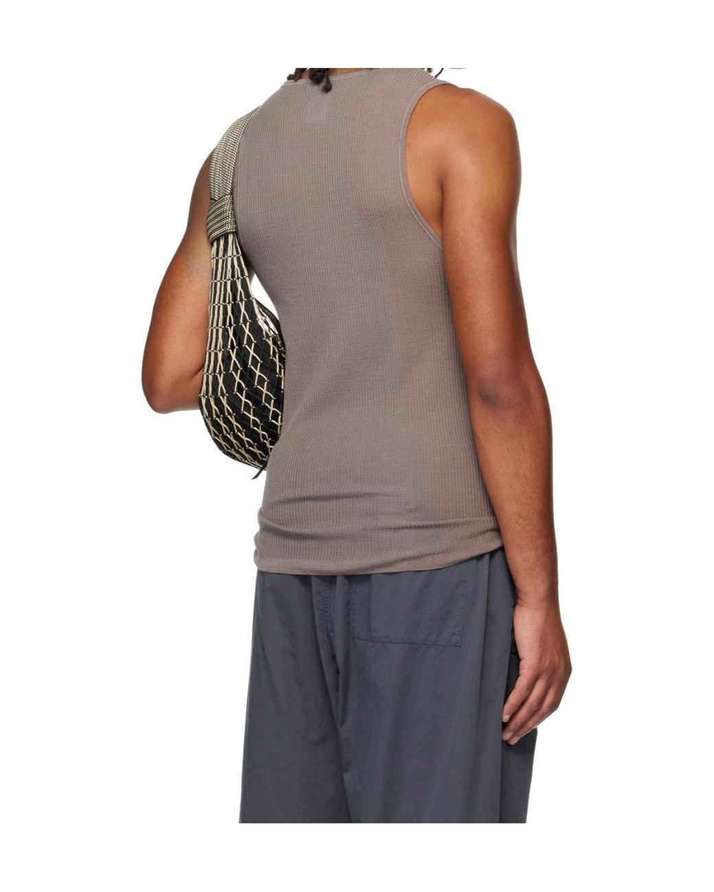 Lemaire Gray Ribbed Jersey Tank Top for men