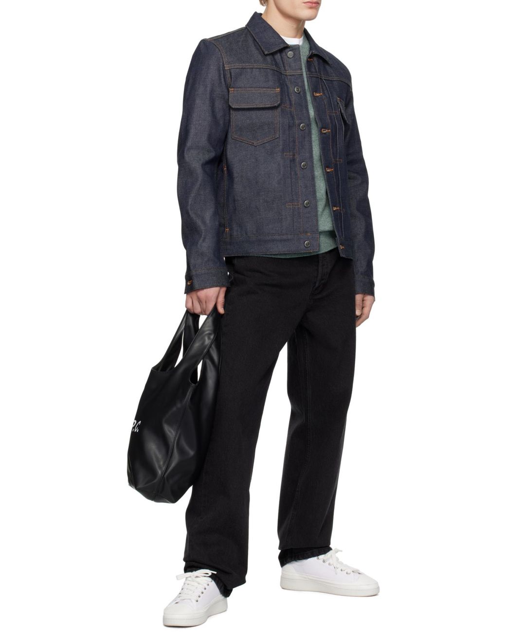 A.P.C. Black Ninon Small Top Handle Bag for men