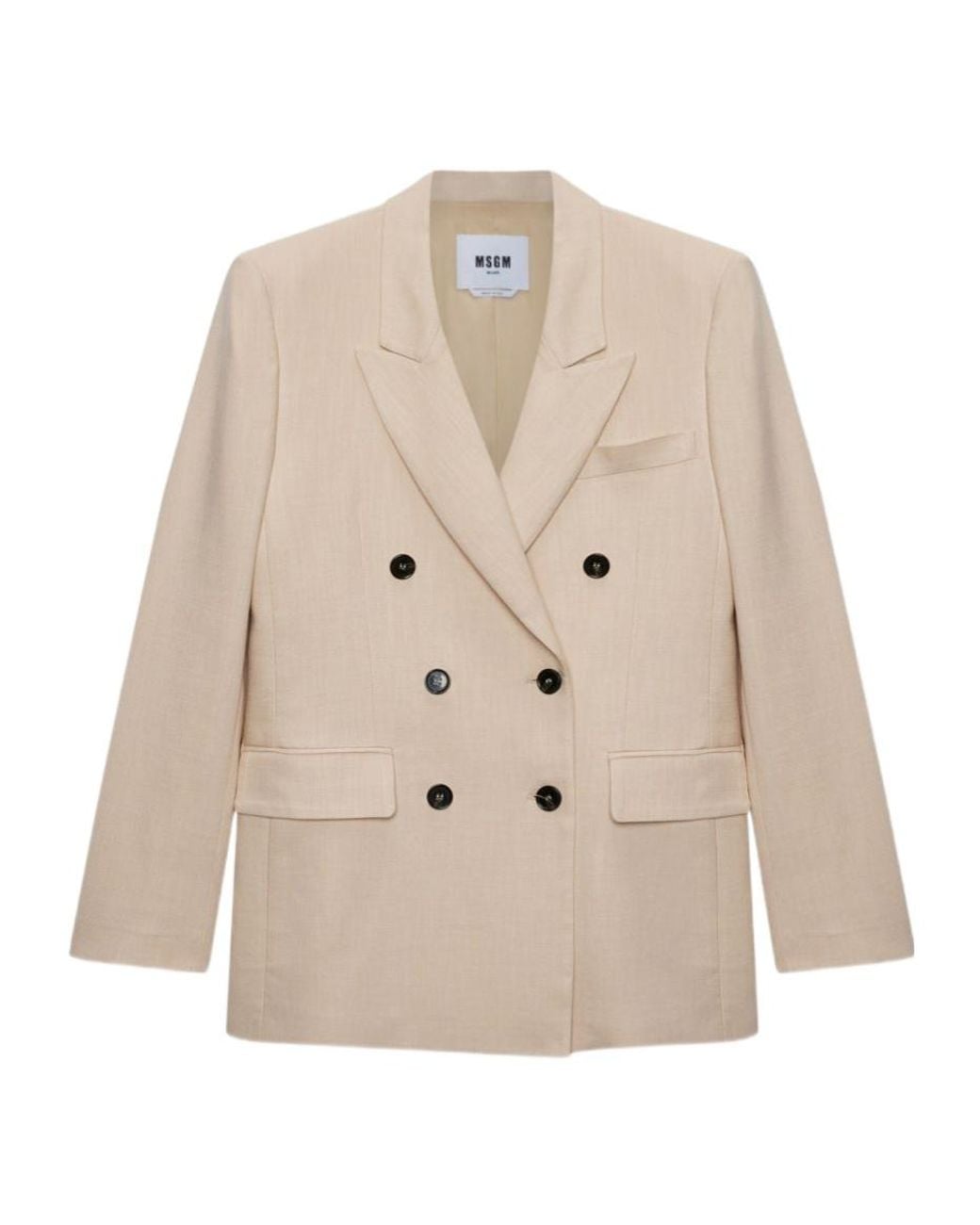 MSGM Natural Double-Breasted Blazer