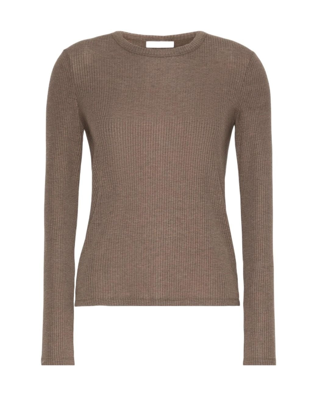 Max Mara Brown Salmone Ribbed-Knit Crewneck Top