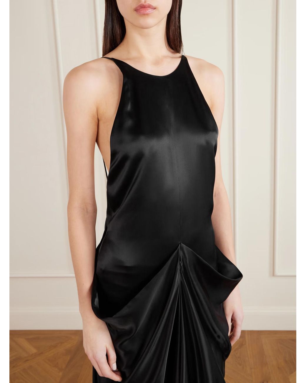 Khaite Black Kent Pleated Dress