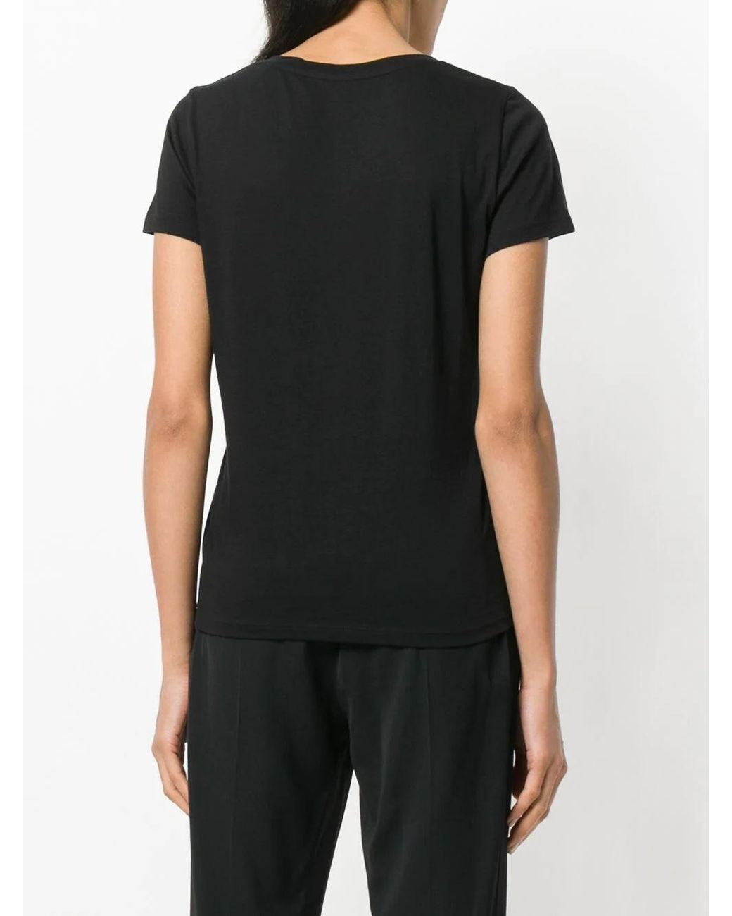 Vince Black Classic V-Neck Short-Sleeved T-Shirt