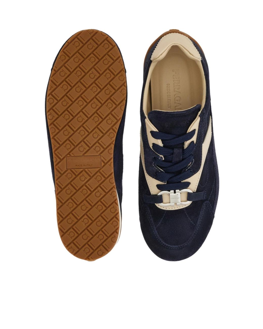 Ferragamo Blue Ferragamo Gancini Ornament Sneakers