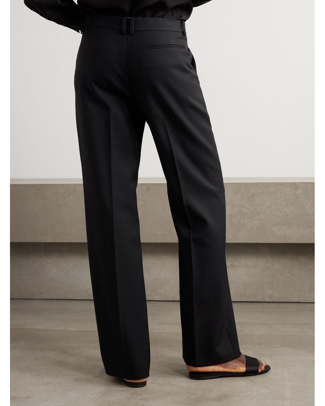 The Row Black Albereta Straight Leg Pants