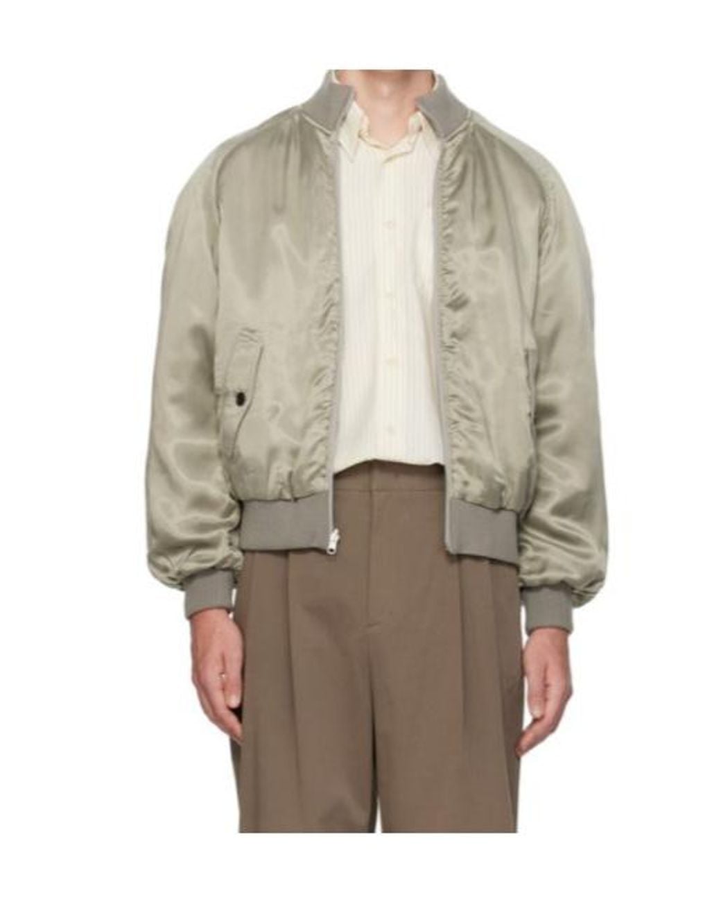 Amomento Green Long-Sleeved Cropped Jacket for men