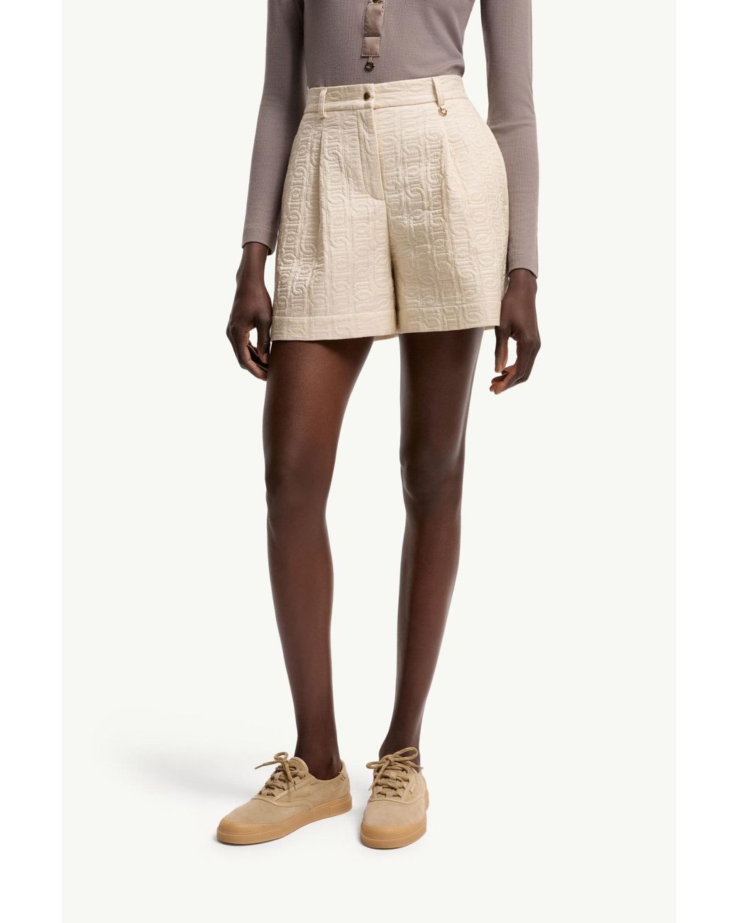 Moncler Natural Logo Detailed Shorts