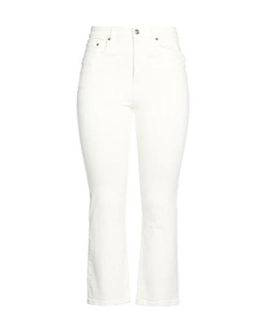 Tory Burch White High-Waisted Flared Trousers