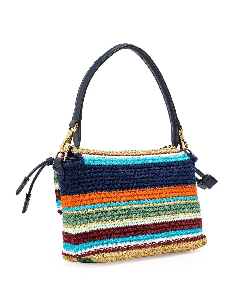 Fendi Blue Handwoven Shoulder Bag