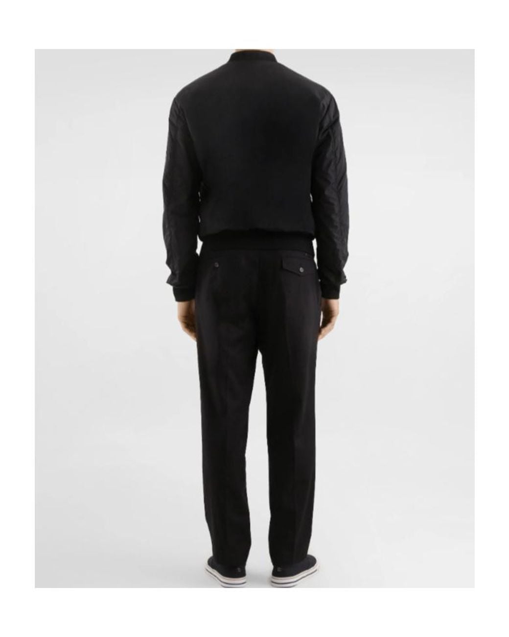 Dolce & Gabbana Black Nylon Crest Bomber Jacket for men