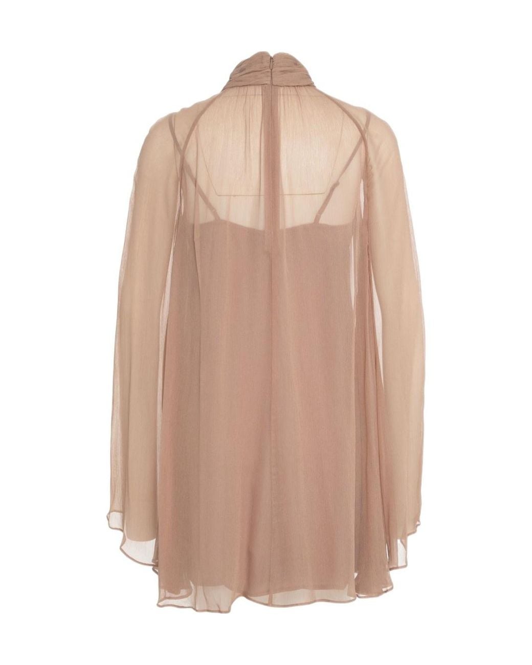 Staud Natural High-Neck Mini Dress