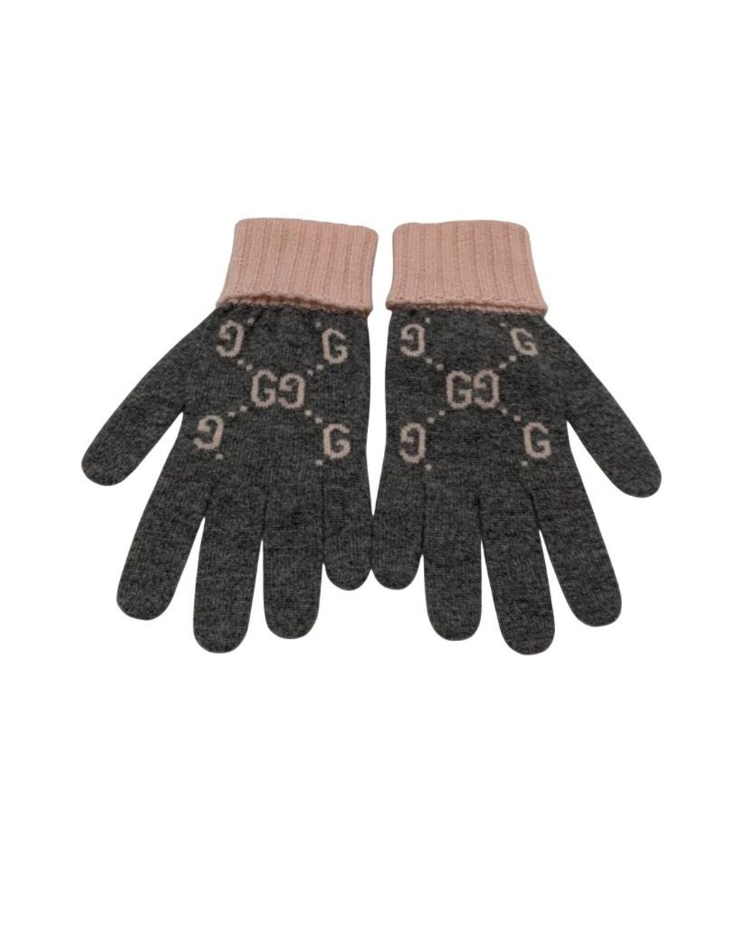 Gucci Black Gg Jacquard Gloves