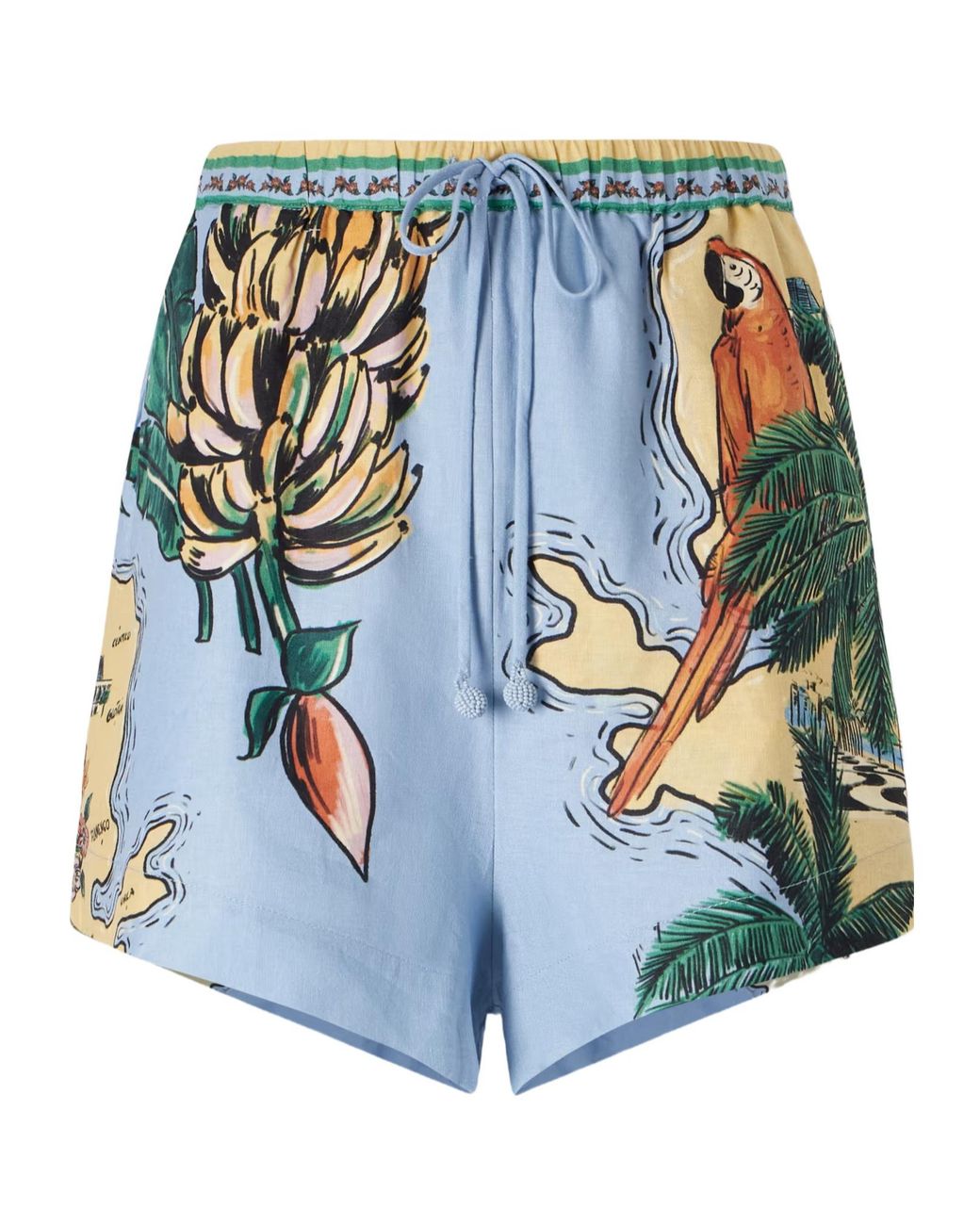 Farm Rio Blue Drawstring Shorts