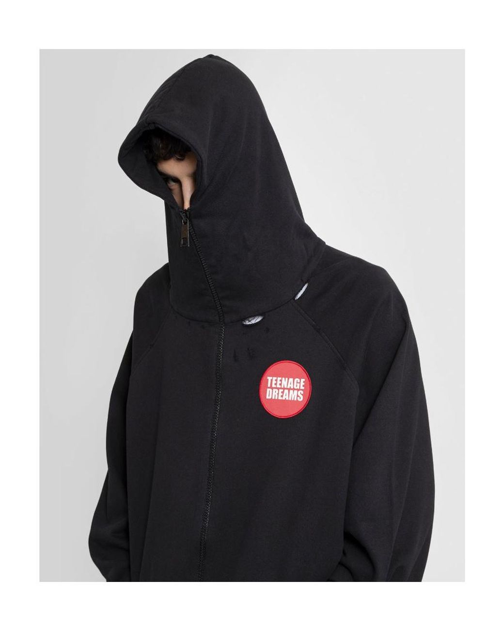 Raf Simons Teenage Dreams Zipped Hoodie in Black for Men | Lyst