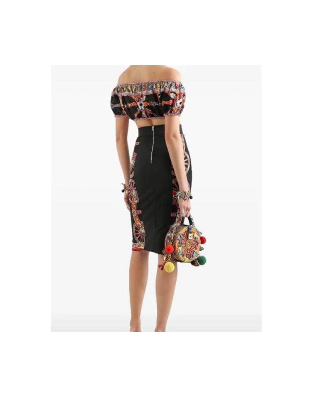 Dolce & Gabbana Black Carretto Printed Top