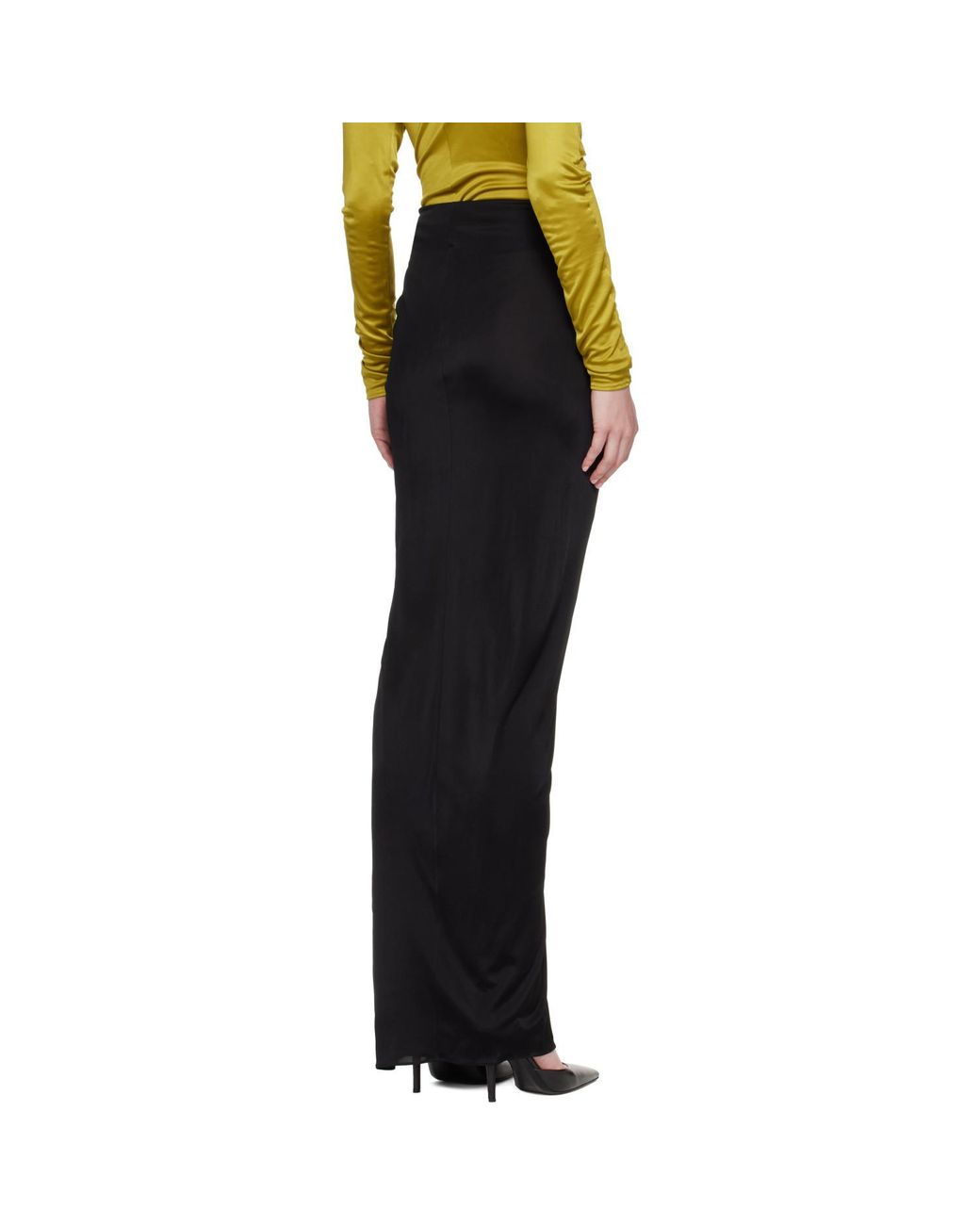 Balmain Black Slit Skirt