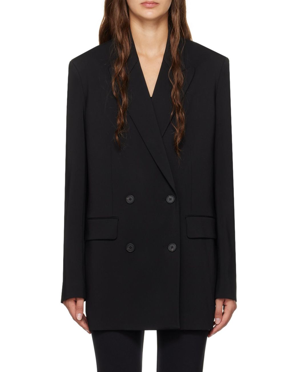 The Row Black Tristana Double-Breasted Blazer