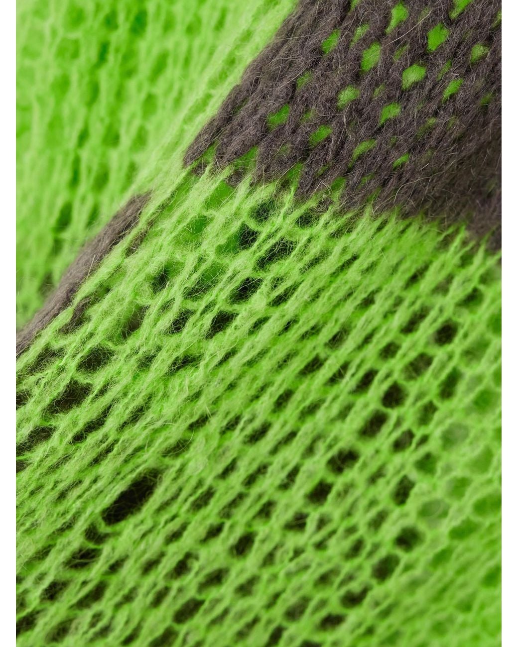 Acne Green Colour-Block Knit Sweater