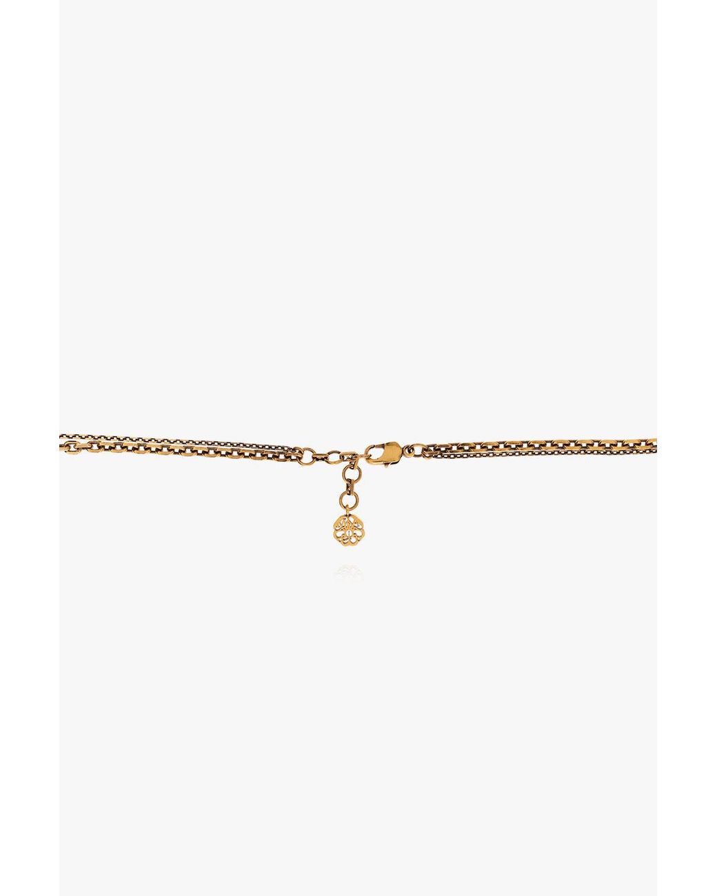 McQueen White Skull Detailed Necklace