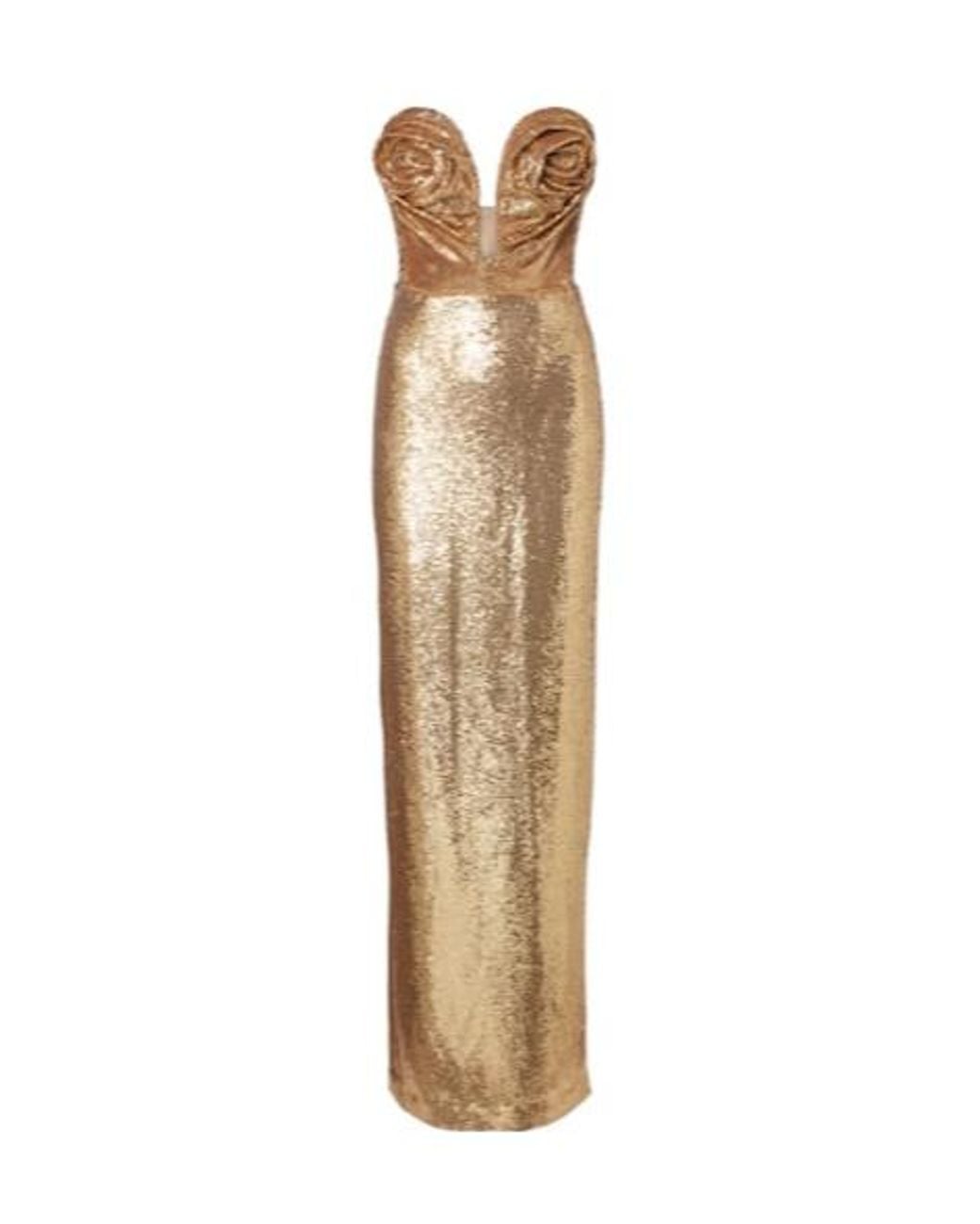Carolina Herrera Metallic Sequined Gown