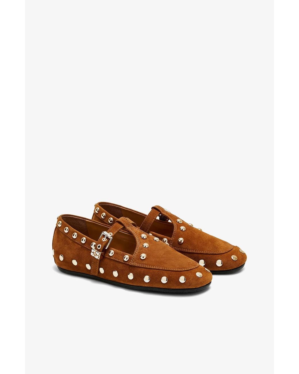 Ganni Brown Mary Jenny Suede Moccasins