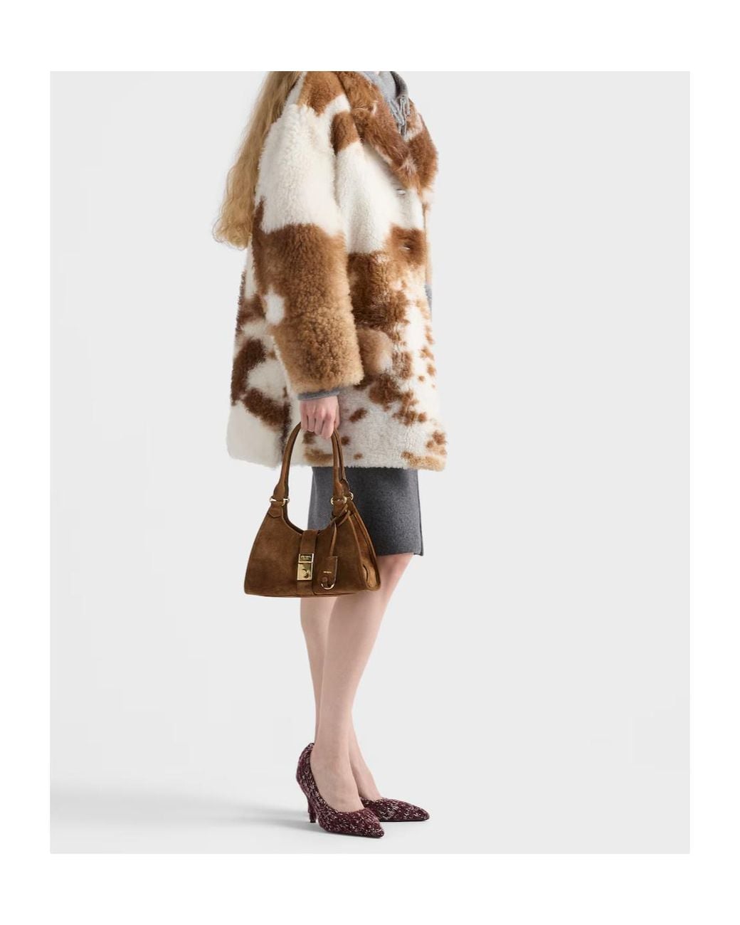 Prada Brown Small Suede Tote Bag