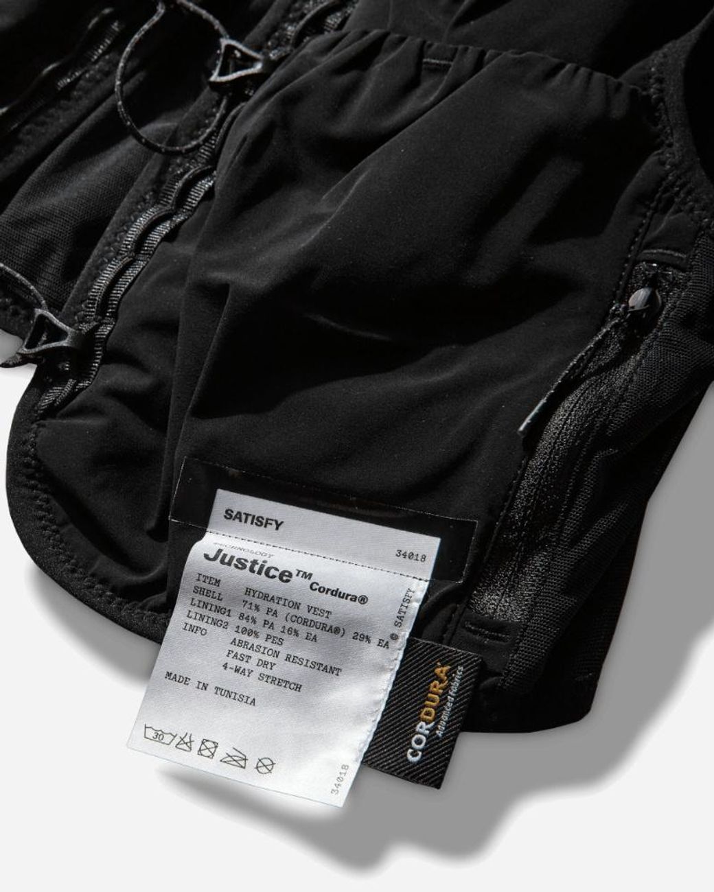 Satisfy Black Justice Hydration Running Vest for men