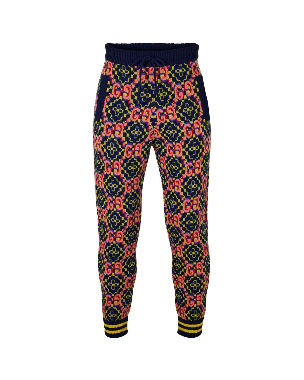 Gucci Blue Printed Casual Pants for men