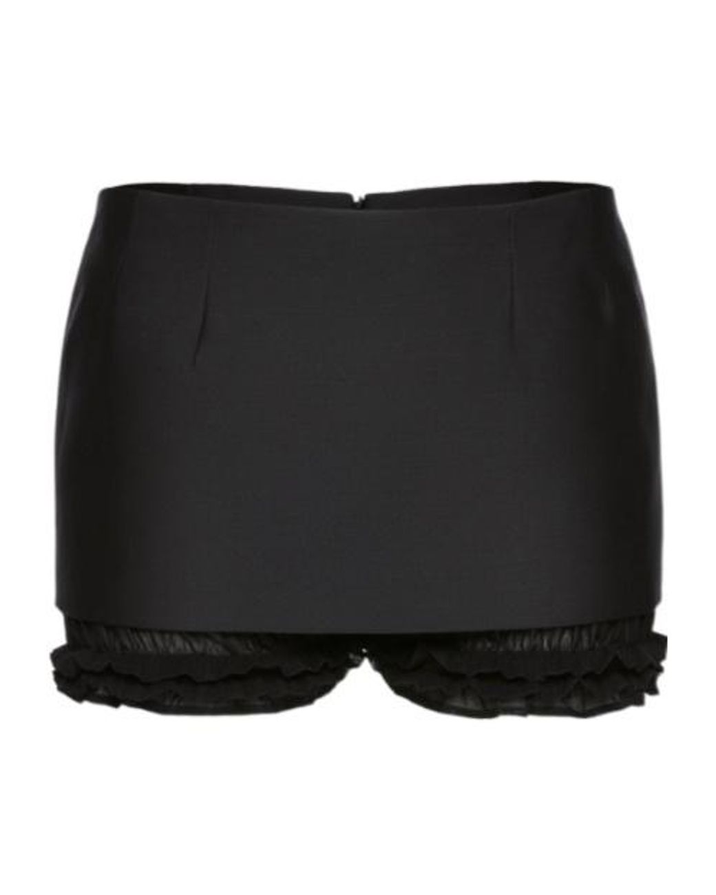 Magda Butrym Black Layered Mini Skirt Shorts