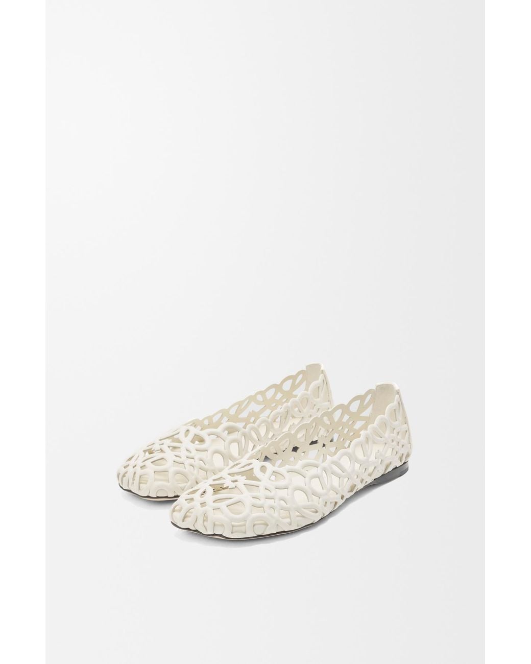Loewe Natural Petal Anagram Leather Ballerina Flats