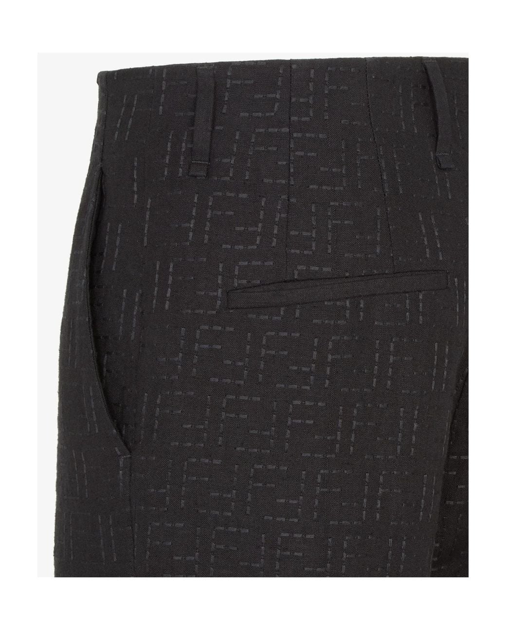 Fendi Black Ff Jacquard Tailored Trousers for men
