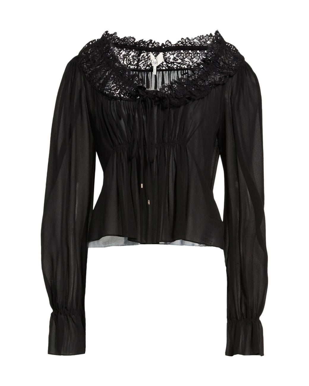 Chloé Black Minimalist Solid-Color Top