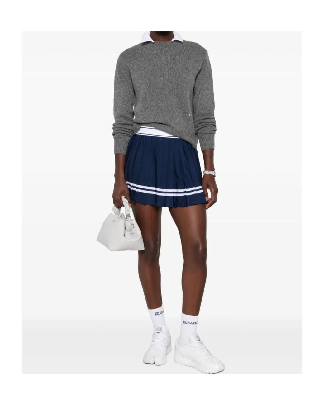 Sporty & Rich Gray Crystal-Embellished Sweater