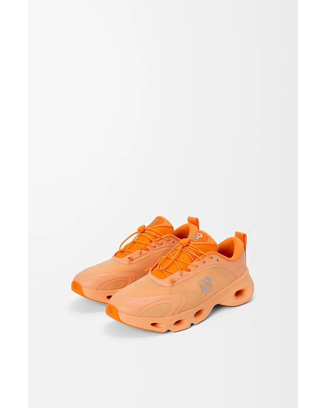 Loewe Orange Round-Toe Sneakers