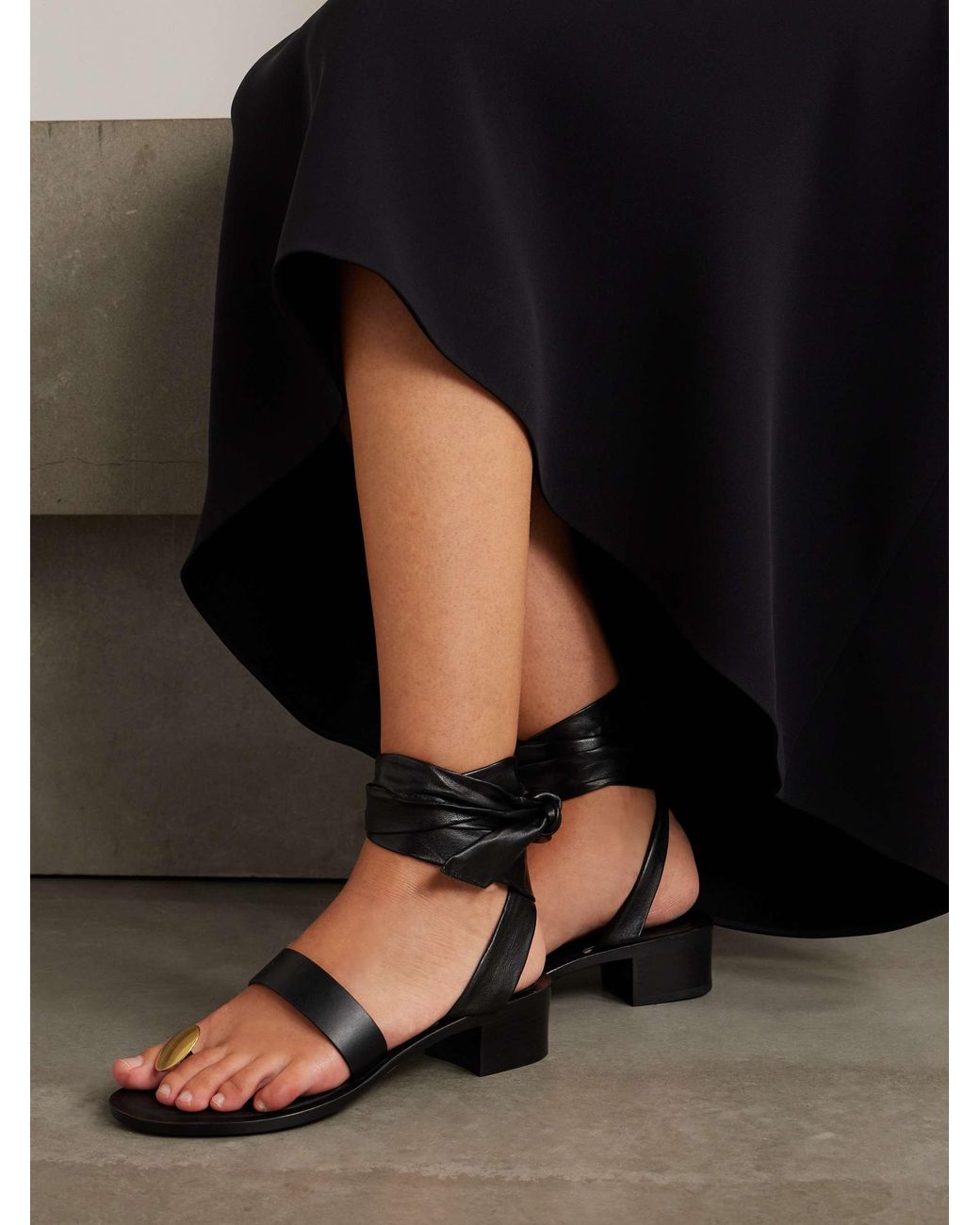 The Row Black Open-Toed High-Heeled Sandals