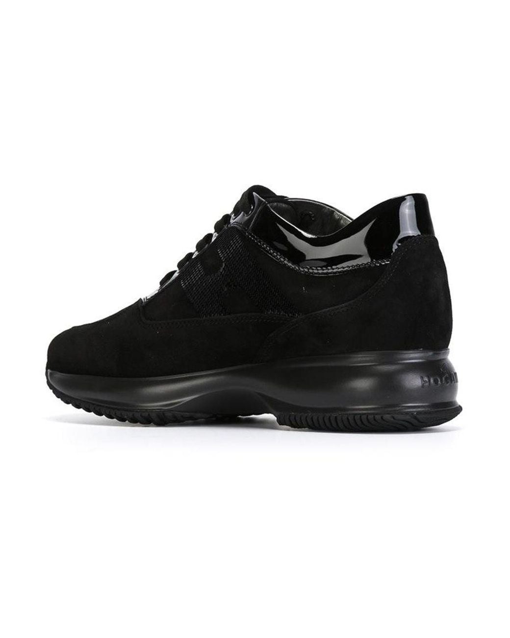 Hogan Black Interactive Lace-Up Sneakers
