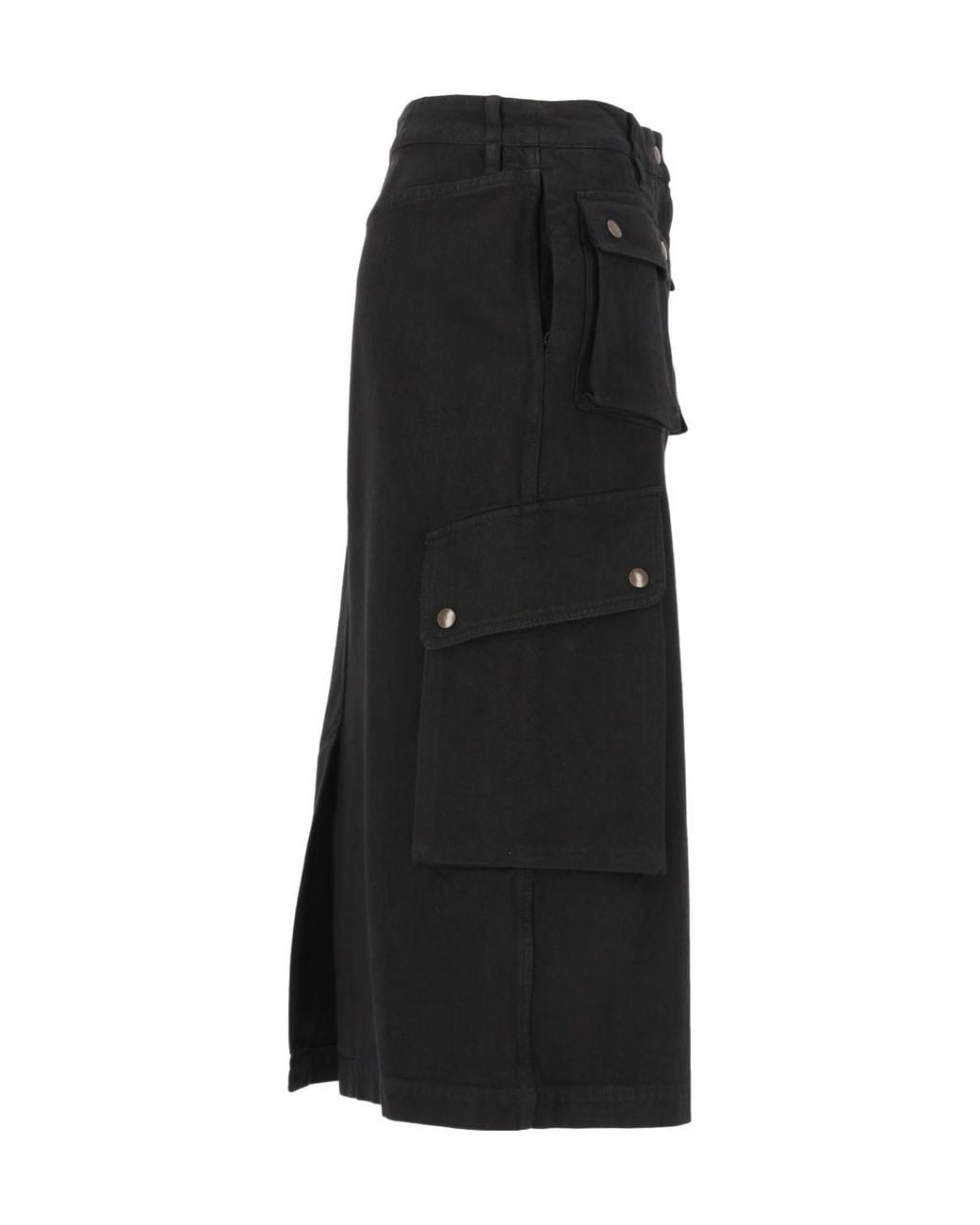 Dries Van Noten Black Sersy Cargo Midi Skirt
