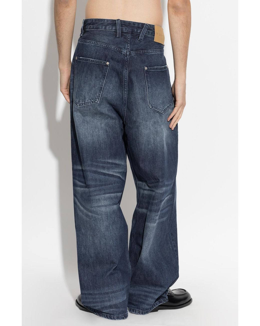 M I S B H V Blue Belt-Loop Jeans for men