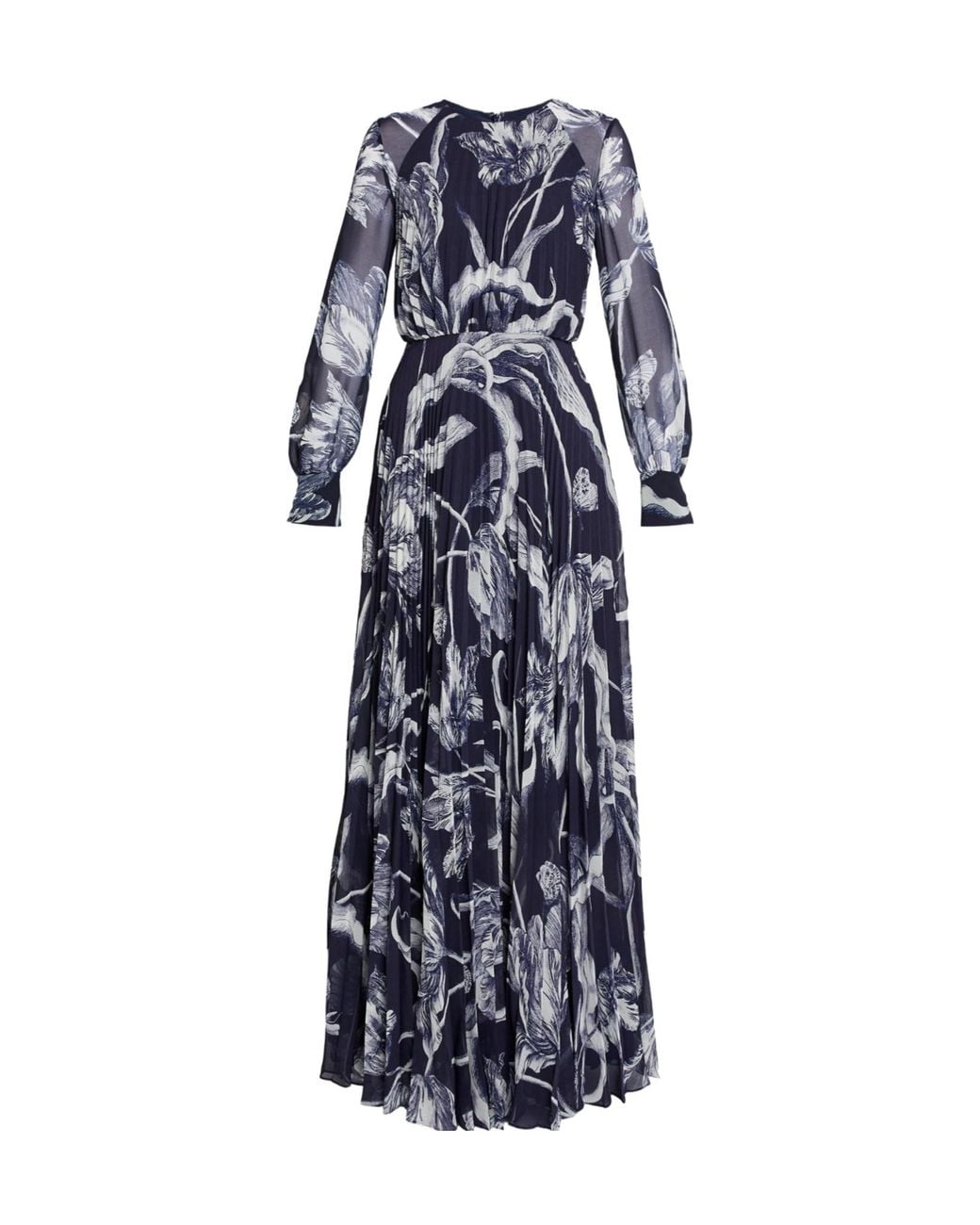 Erdem Blue Long-Sleeved Formal Dress