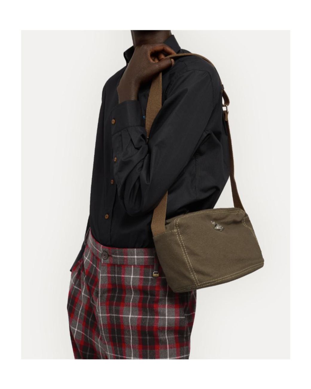 Vivienne Westwood Brown Logo Plaque Crossbody Bag