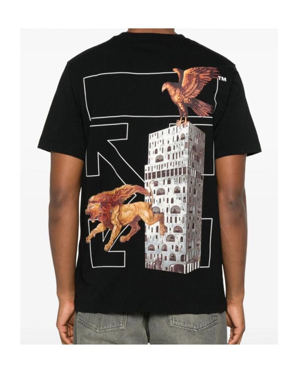 Off-White c/o Virgil Abloh Black Graphic-Print Logo T-Shirt for men