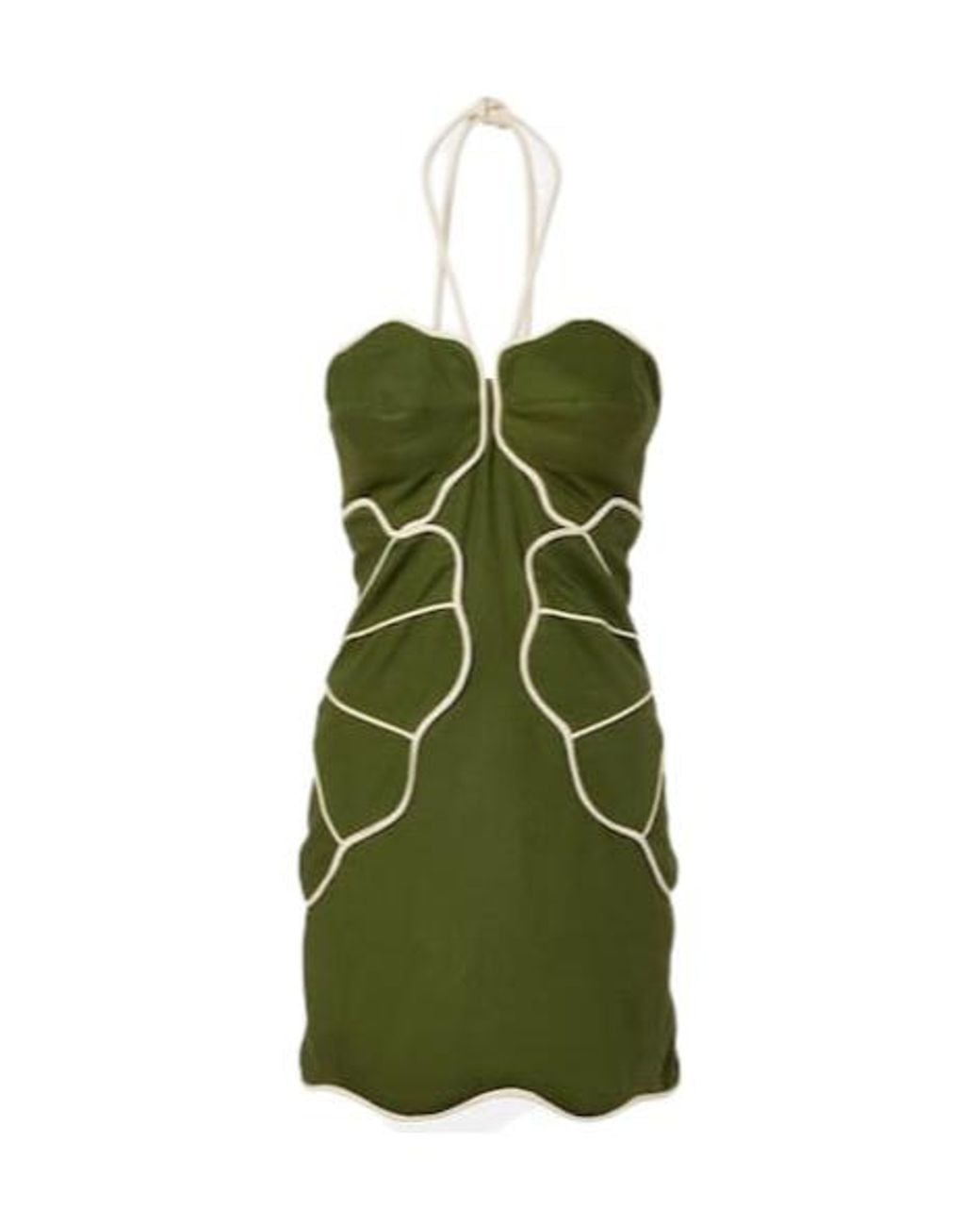 Farm Rio Green Linen-Blend Minidress