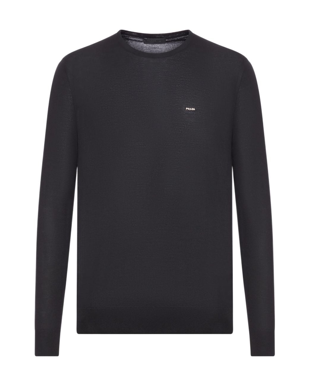 Prada Blue Long Sleeved Crewneck Jumper for men