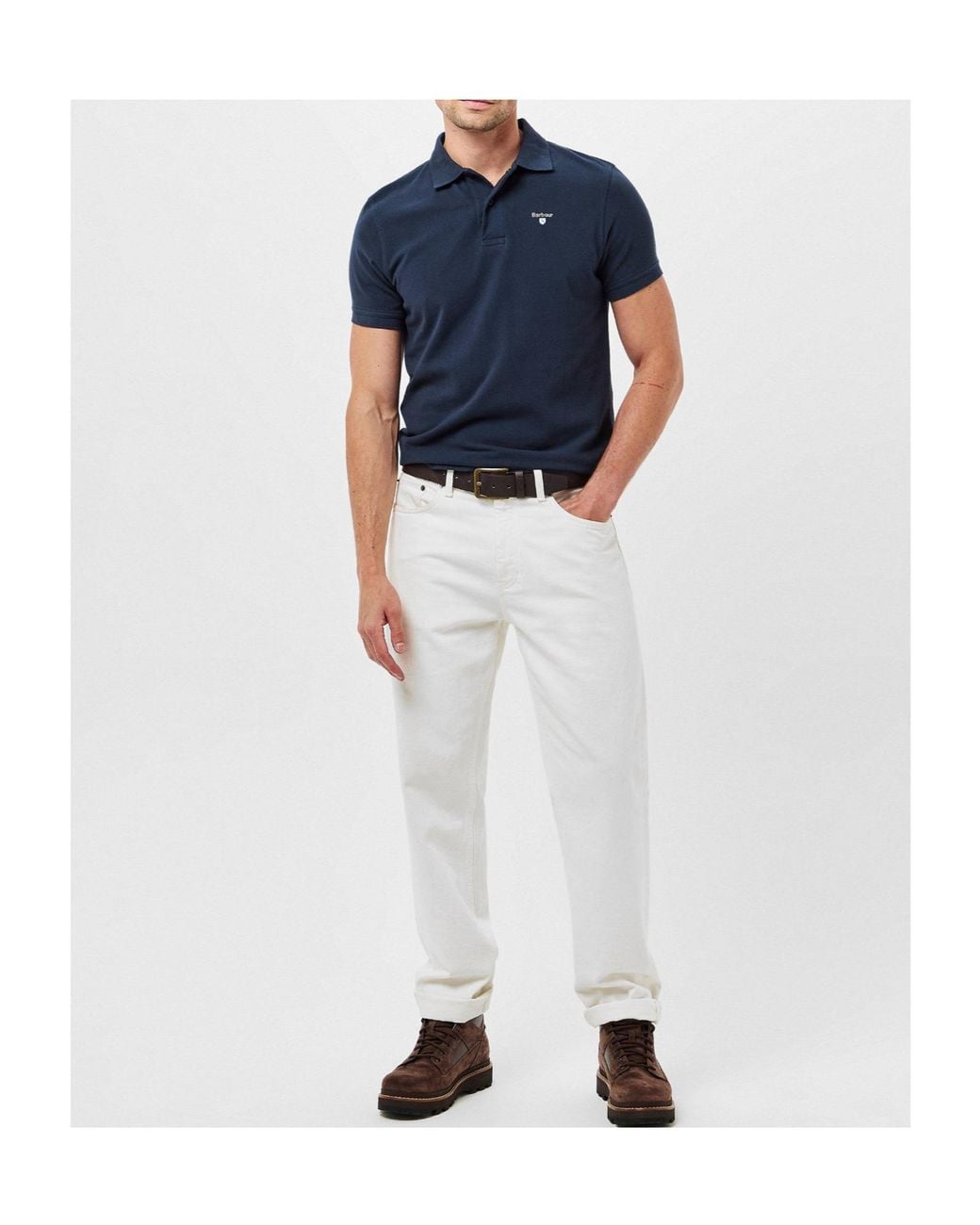 Barbour Blue Cotton Polo Shirt for men