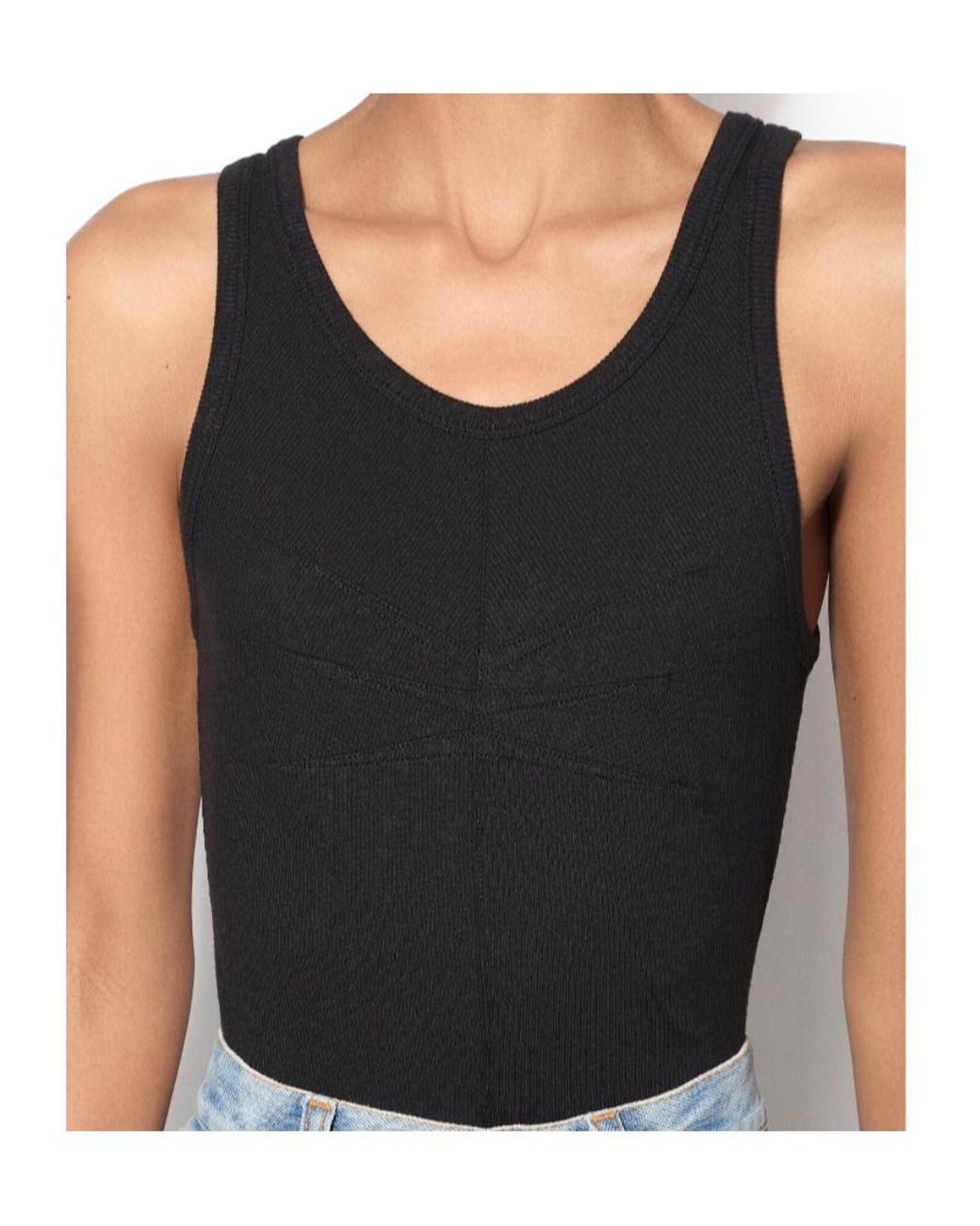 Alaïa Black Alaïa Darts Tank Top