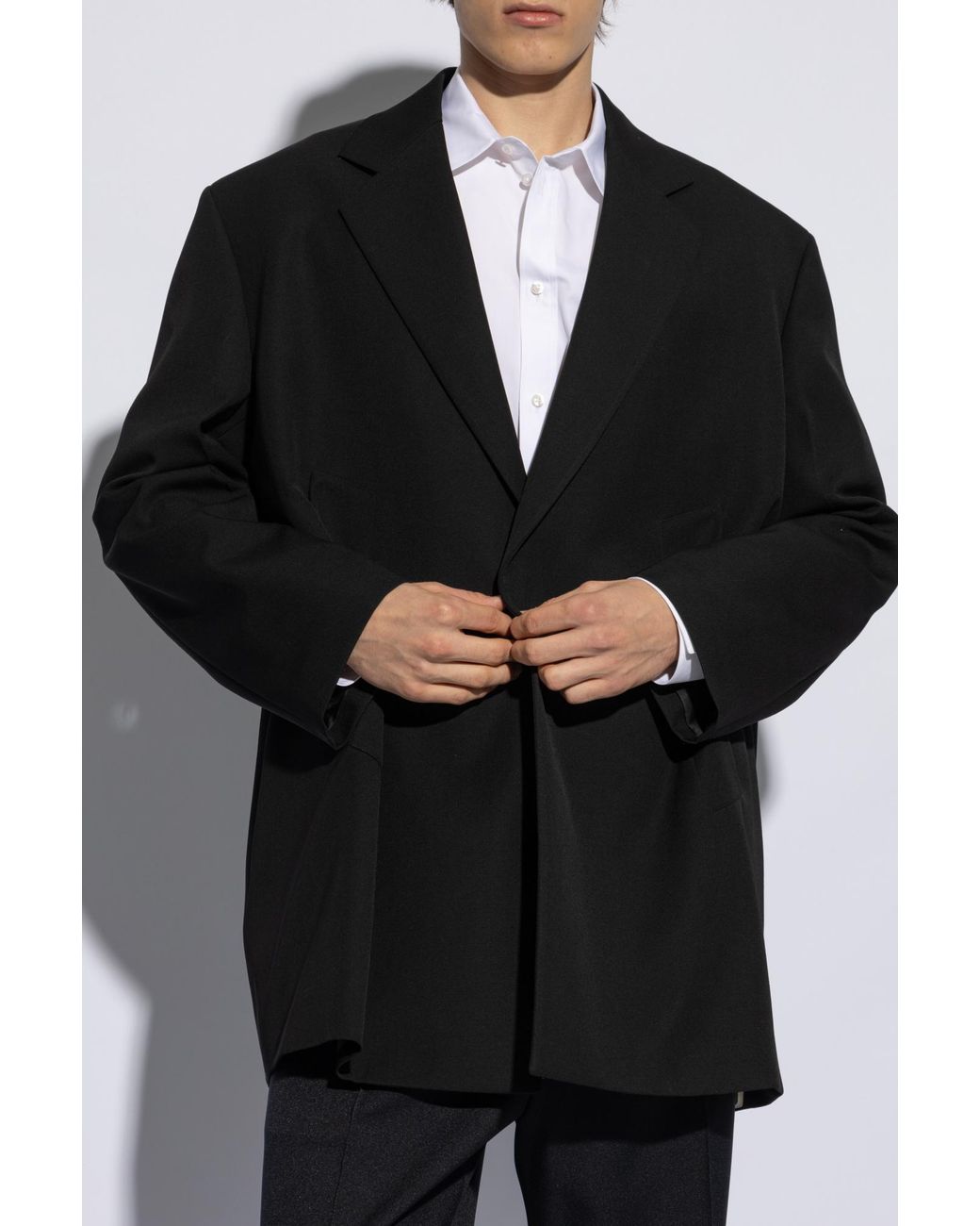 Jil Sander Black Concealed Button Coat for men