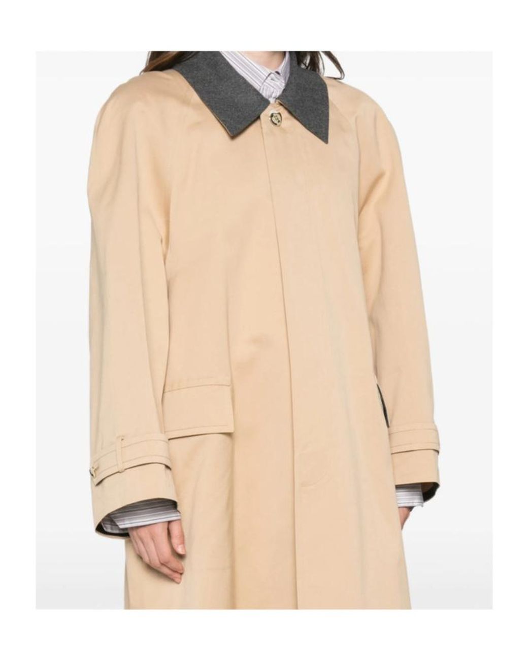 Carven Natural Long-Sleeved Trench Coat